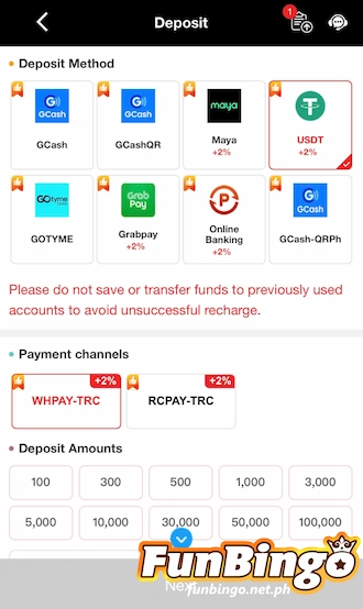 select USDT as the payment method and choose a suitable payment channel.