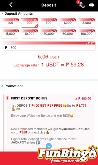 Enter the deposit amount.