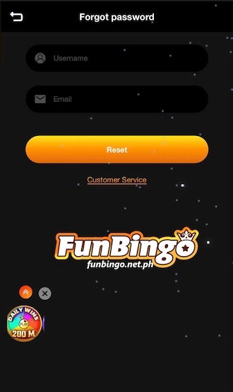 enter your username and email address.